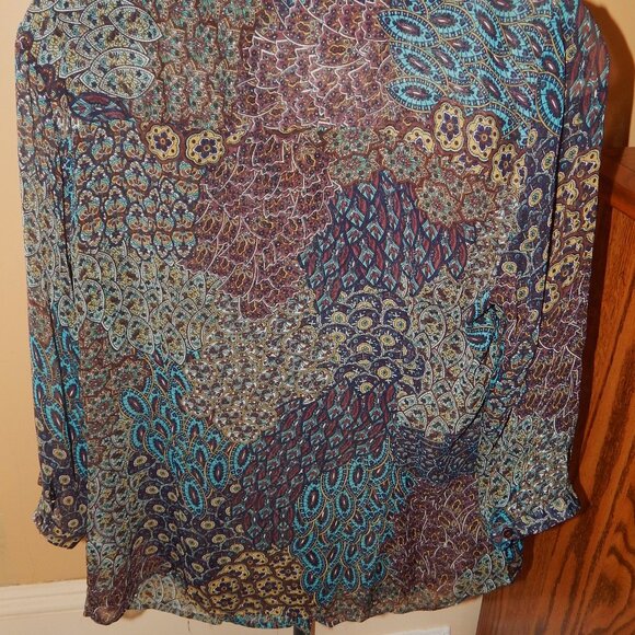Ladies Christopher & Banks Tunic - Blouse - Shirt - Top   Size L   Multi colored - Picture 6 of 8